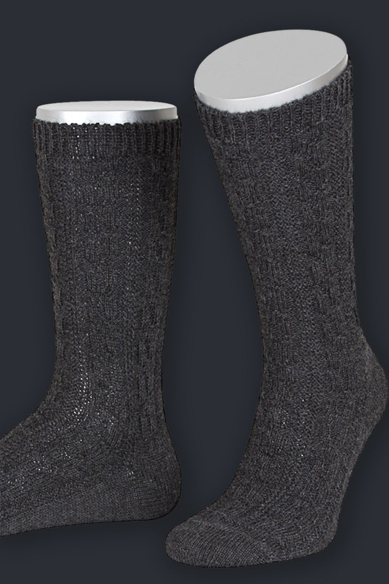 Lusana Trachten Schoppersocken Anthrazit