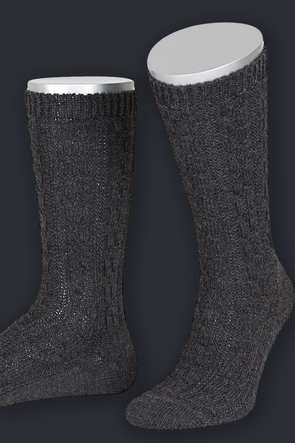 Lusana Trachten Schoppersocken Anthrazit