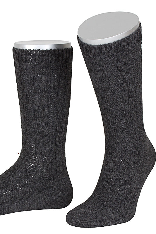 Lusana Trachten Schoppersocken Anthrazit