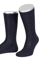 Lusana Trachten Schoppersocken Dunkelblau