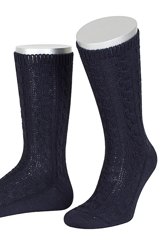 Lusana Trachten Schoppersocken Dunkelblau
