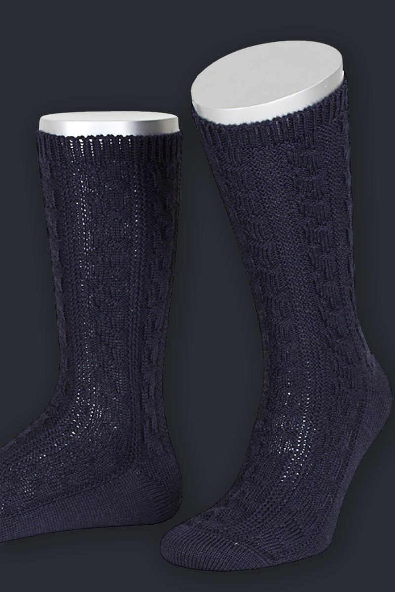 Lusana Trachten Schoppersocken Dunkelblau