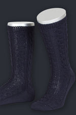 Lusana Trachten Schoppersocken Dunkelblau