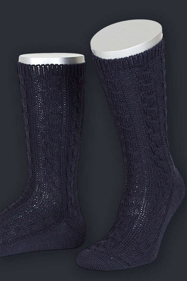 Lusana Trachten Schoppersocken Dunkelblau