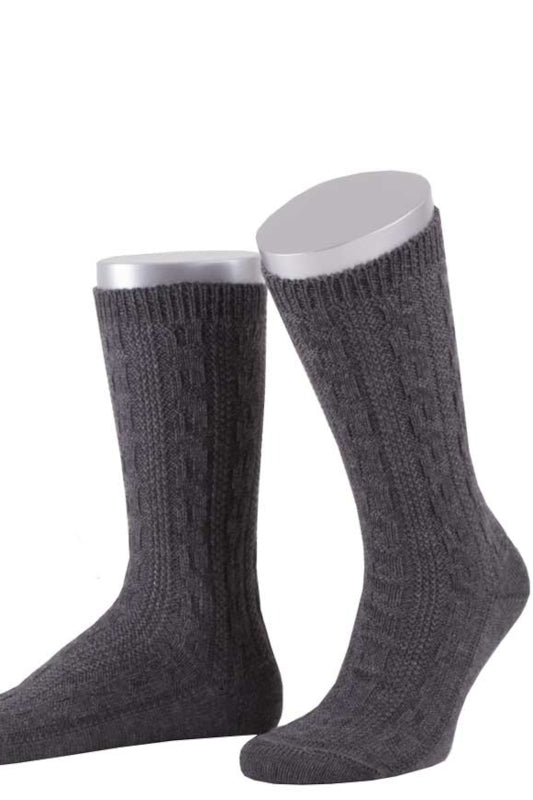 Lusana Trachtensocken Dunkelgrau