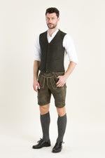 Ledergott Lederhose Leo antikbraun Detail | Ledergott Lederhose Leo antique brown detail