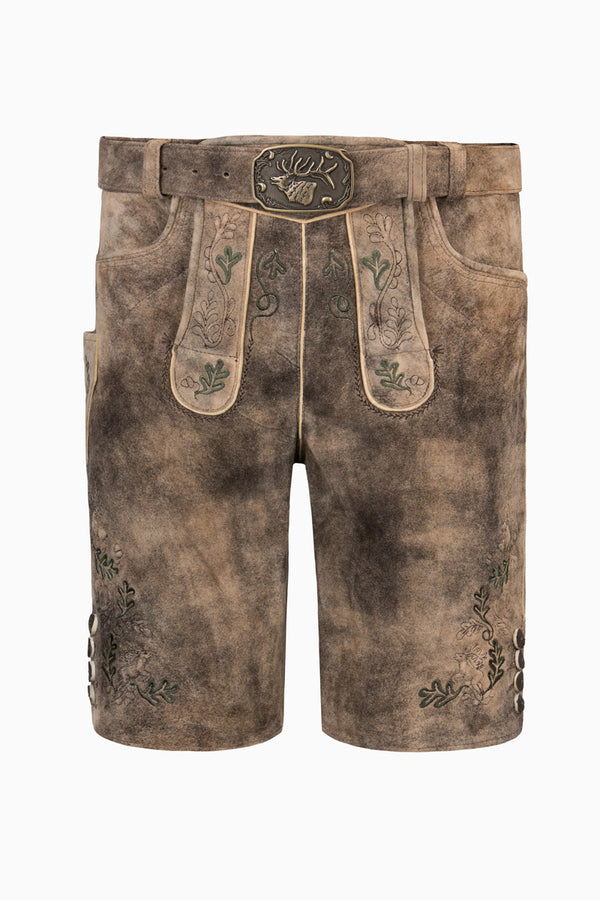 Spieth & Wensky Lederhose Gerner gerstengrün Vorderansicht | Spieth & Wensky Lederhosen Gerner barley green front view