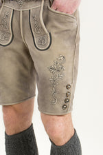 Ledergott Lederhose Ralf grau Rückansicht | Ledergott Lederhose Ralf grey back view