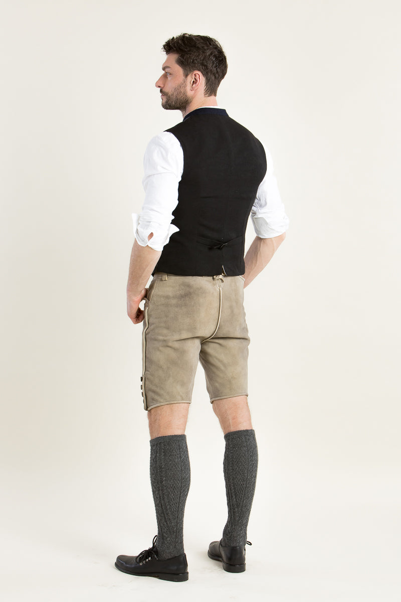 Ledergott Lederhose Ralf grau Stickerei Detail | Ledergott Lederhose Ralf grey embroidery detail