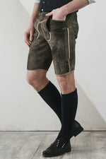 Ostarrichi Lederhose Kaiser old grey Detail | Ostarrichi Lederhose Kaiser old grey detail