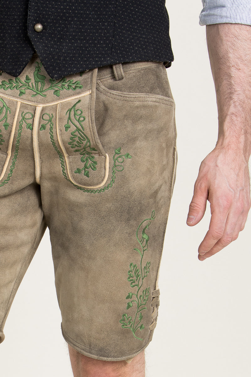 Ostarrichi Lederhose Sepp Inka Stickerei Detail | Ostarrichi Lederhose Sepp inka embroidery detail