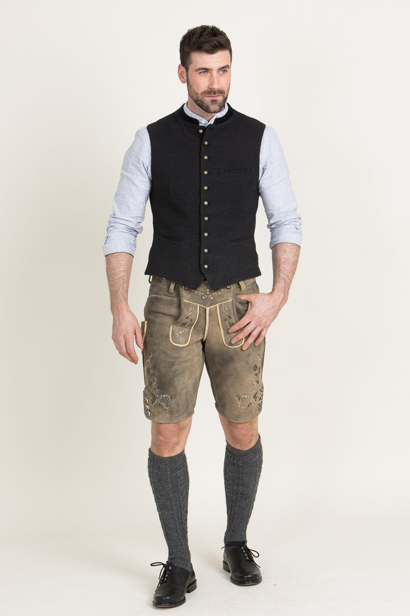 Ostarrichi Lederhose Ursprung eiche Detail | Ostarrichi Lederhosen Ursprung oak detail