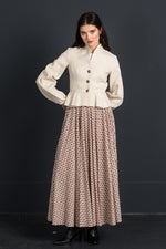 Lena Hoschek Leinenjanker Margot cream Vorderansicht | Lena Hoschek linen jacket Margot cream front view