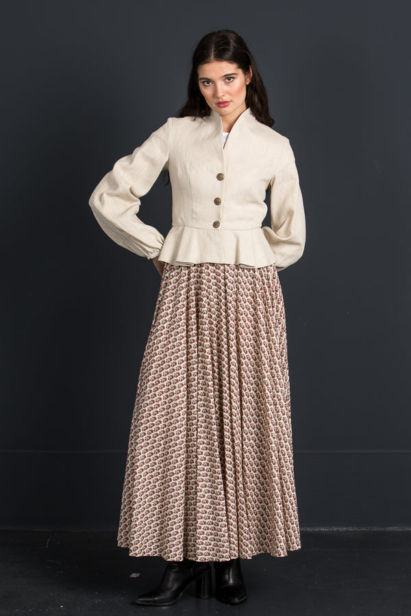 Lena Hoschek Leinenjanker Margot cream Vorderansicht | Lena Hoschek linen jacket Margot cream front view