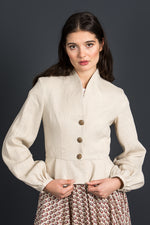 Lena Hoschek Leinenjanker Margot cream Rückansicht | Lena Hoschek linen jacket Margot cream back view