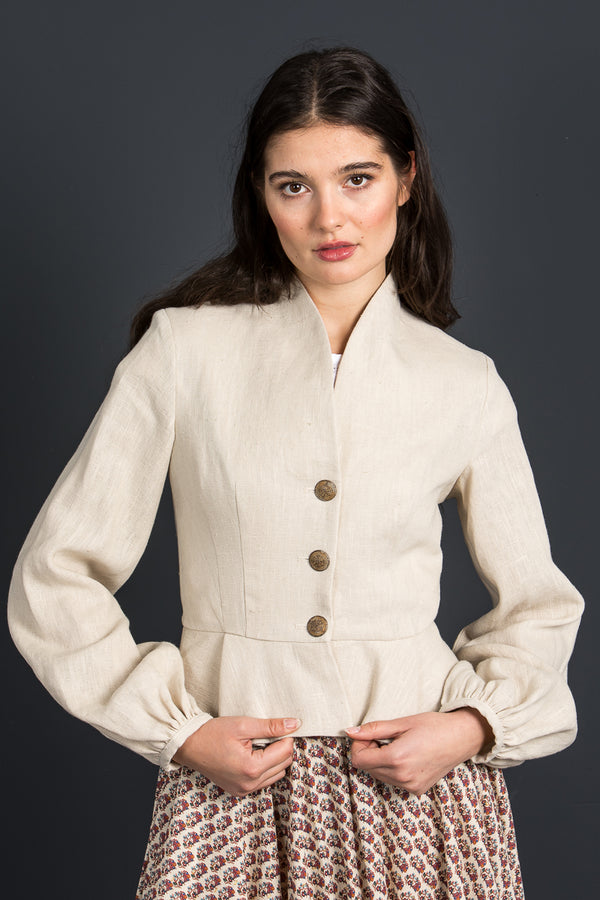 Lena Hoschek Leinenjanker Margot cream Rückansicht | Lena Hoschek linen jacket Margot cream back view