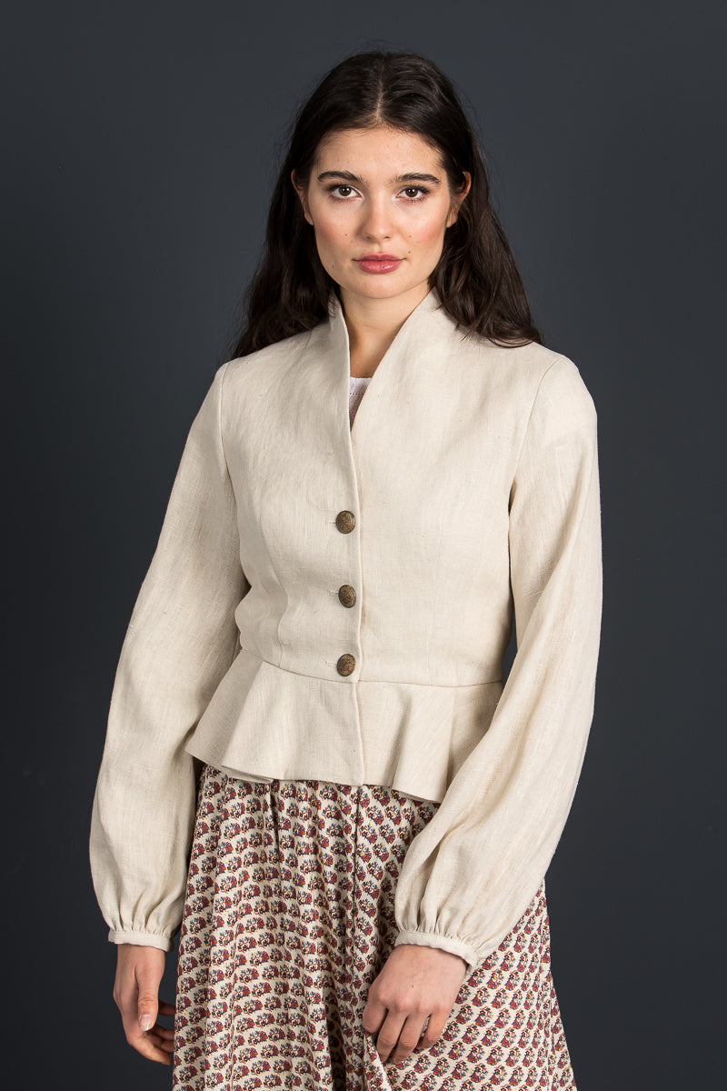 Lena Hoschek Leinenjanker Margot cream Detail | Lena Hoschek linen jacket Margot cream detail