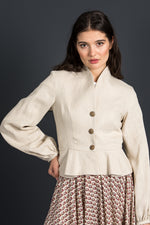Lena Hoschek Leinenjanker Margot cream Getragen | Lena Hoschek linen jacket Margot cream worn