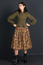 Lena Hoschek Leinenjanker Margot evergreen Rückansicht | Lena Hoschek linen jacket Margot evergreen back view