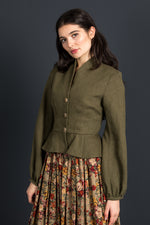 Lena Hoschek Leinenjanker Margot evergreen Getragen | Lena Hoschek linen jacket Margot evergreen worn