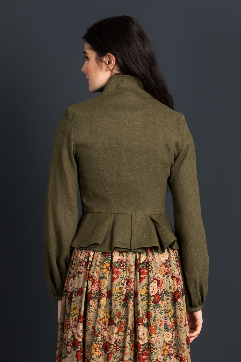Lena Hoschek Leinenjanker Margot evergreen Getragen | Lena Hoschek linen jacket Margot evergreen worn