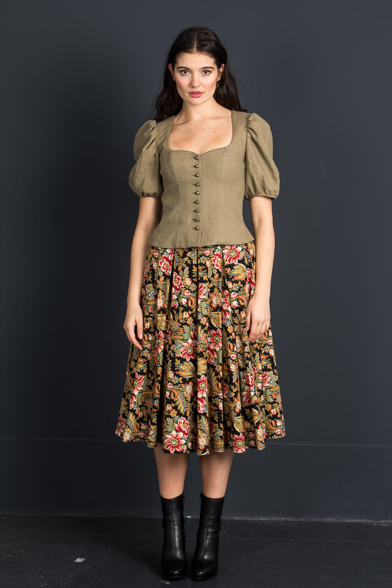 Lena Hoschek Trachtenrock Kelly schwarz Detail Muster | Lena Hoschek traditional skirt Kelly black pattern detail