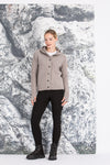 Liebling Kapuzenjanker Damen Katharina Marmor/Trüffel Vorderansicht | Liebling Women's Hooded Cardigan Katharina Marble/Truffle front view