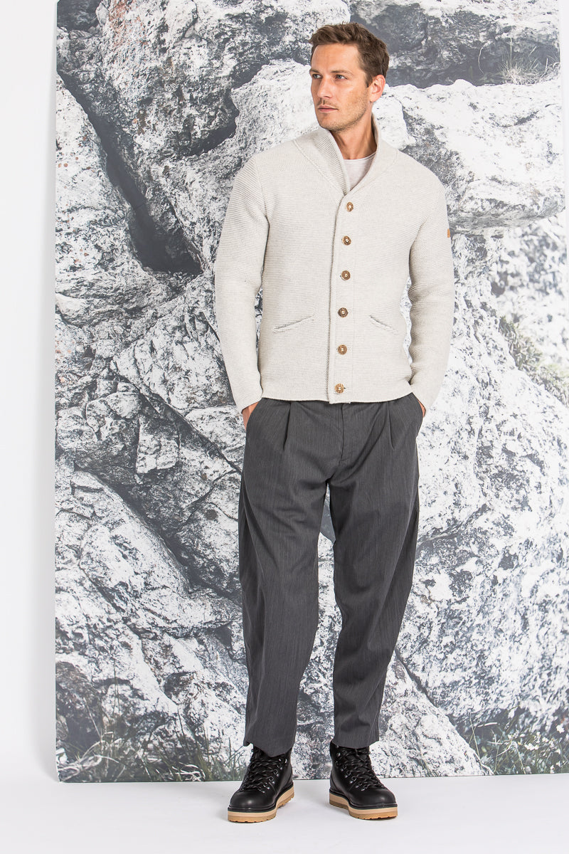 Liebling Strickjanker Martl Natur/Kiesel Detail | Liebling knit jacket Martl Natural/Pebble detail