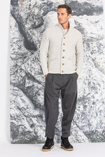 Liebling Strickjanker Martl Natur/Kiesel Detail | Liebling knit jacket Martl Natural/Pebble detail