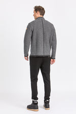 Liebling Strickjanker Thomas Stehkragen grau Vorderansicht | Liebling knitted janker Thomas stand-up collar grey front view
