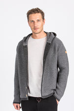 Liebling Kapuzenjanker Thomas grau meliert Vorderansicht | Liebling hooded janker Thomas heather grey front view