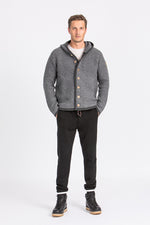Liebling Kapuzenjanker Thomas grau meliert Rückansicht | Liebling hooded janker Thomas heather grey back view