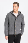 Liebling Kapuzenjanker Thomas grau meliert Vorderansicht | Liebling hooded janker Thomas heather grey front view