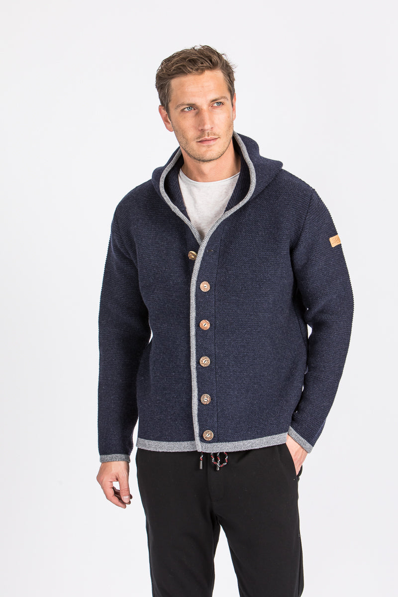 Liebling Kapuzenjanker Thomas navy/grau