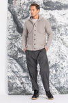 Liebling Kapuzenjanker Thomas Marmor/Trüffel Vorderansicht | Liebling hooded knit jacket Thomas Marble/Truffle front view