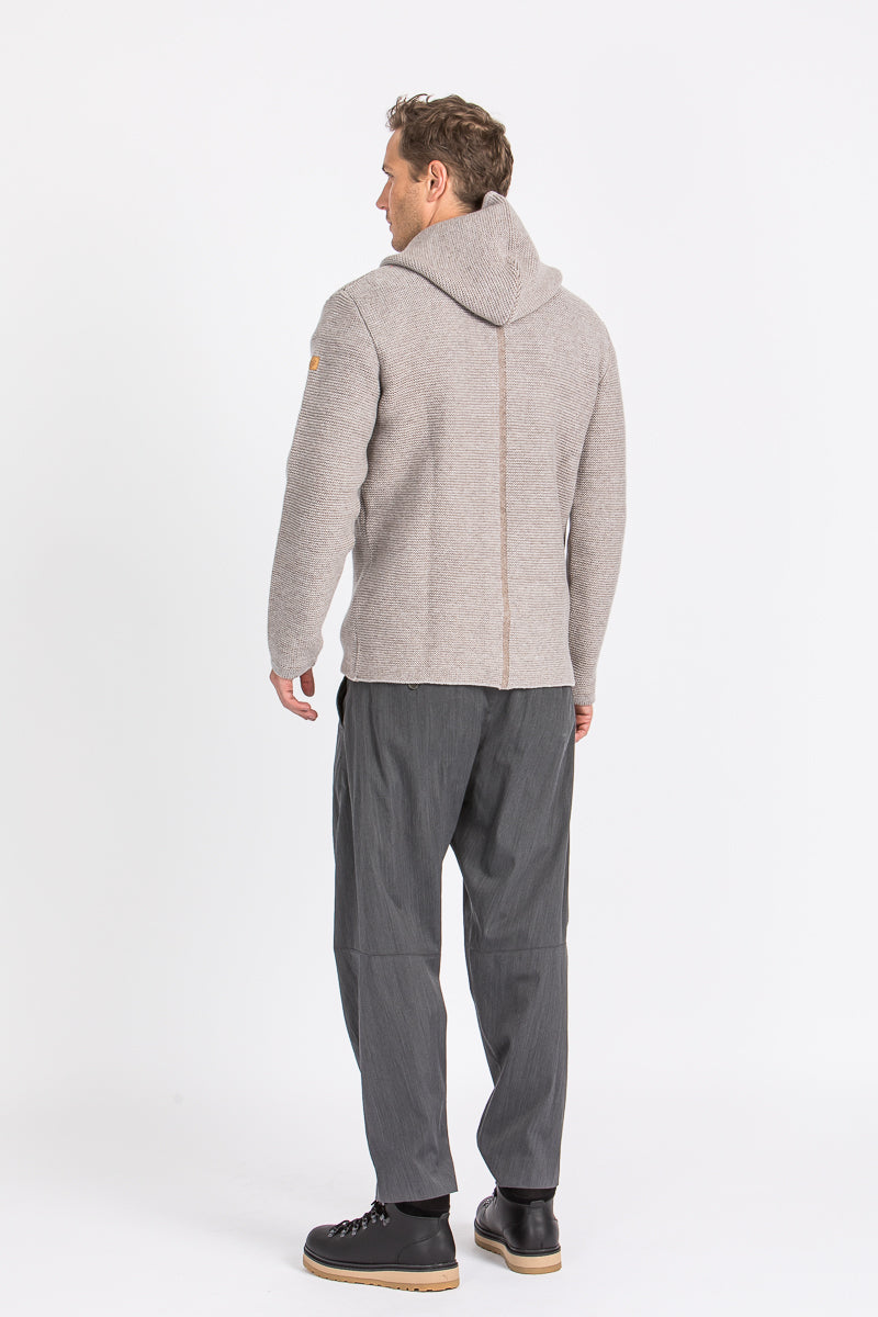 Liebling Kapuzenjanker Thomas Marmor/Trüffel Detail | Liebling hooded knit jacket Thomas Marble/Truffle detail