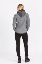Liebling Kapuzenjanker Vera grau/anthrazit Vorderansicht | Liebling hooded knit jacket Vera grey/anthracite front view