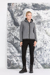 Liebling Kapuzenjanker Vera grau/anthrazit Vorderansicht | Liebling hooded knit jacket Vera grey/anthracite front view
