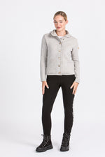 Liebling Kapuzenjanker Vera light kiesel/natur Detail | Liebling hooded knit jacket Vera light pebble/natural detail