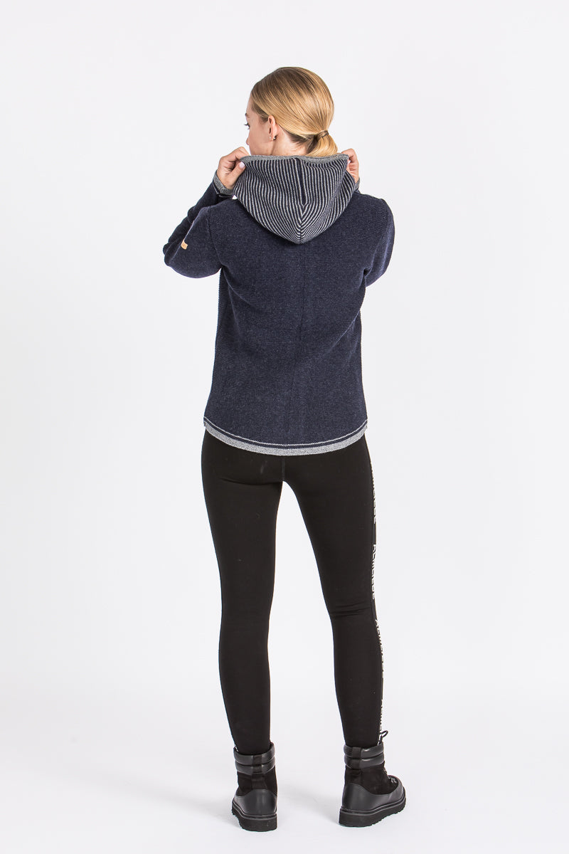 Liebling Kapuzenjanker Vera navy/grau Rückansicht | Liebling Kapuzenjanker Vera navy/grey back view