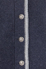 Liebling Kapuzenjanker Vera navy/grau Detail Knopfleiste | Liebling Kapuzenjanker Vera navy/grey button placket detail