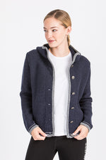 Liebling Kapuzenjanker Vera navy/grau Detail seitlich | Liebling Kapuzenjanker Vera navy/grey side detail