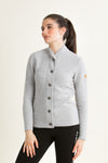 Liebling Strickjacke Anna kiesel Vorderansicht | Liebling Knit Jacket Anna pebble front view
