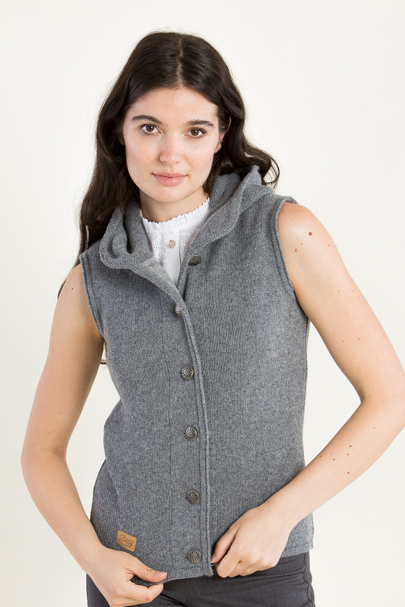 Liebling Kapuzenjanker Ronja anthrazit Rückansicht | Liebling hooded knit jacket Ronja anthracite back view