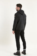 Liebling Kapuzenjanker Matze Anthrazit Detail | Liebling hooded knit jacket Matze Anthracite detail