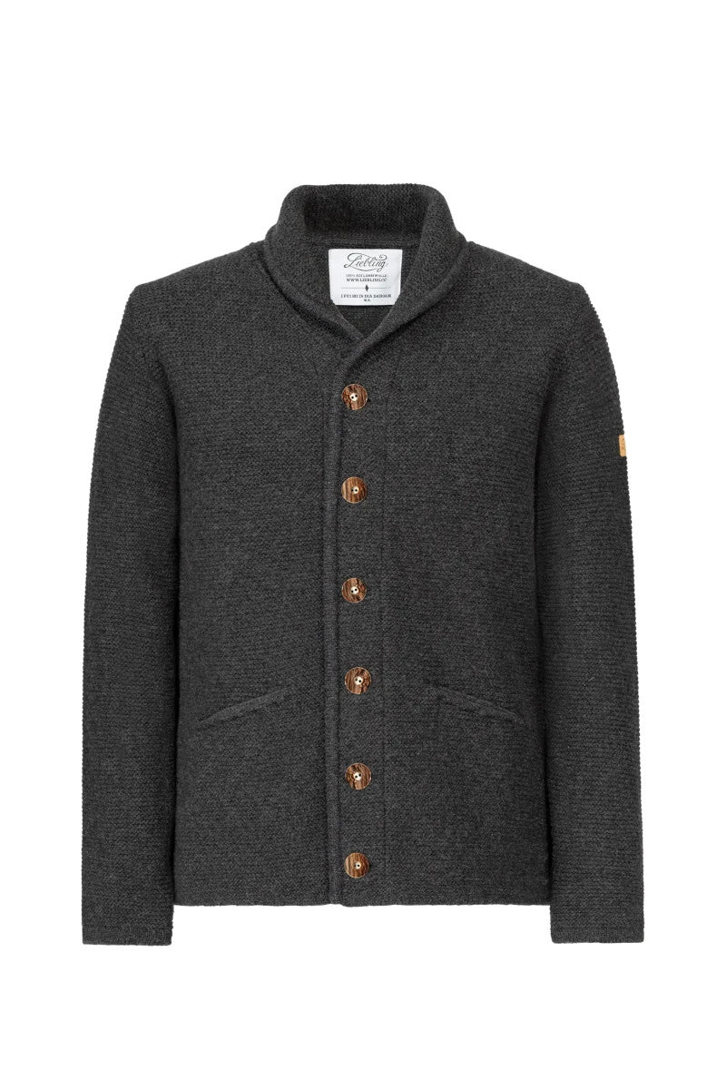 Liebling Strickjanker Martl Anthrazit Rückansicht | Liebling knit jacket Martl Anthracite back view