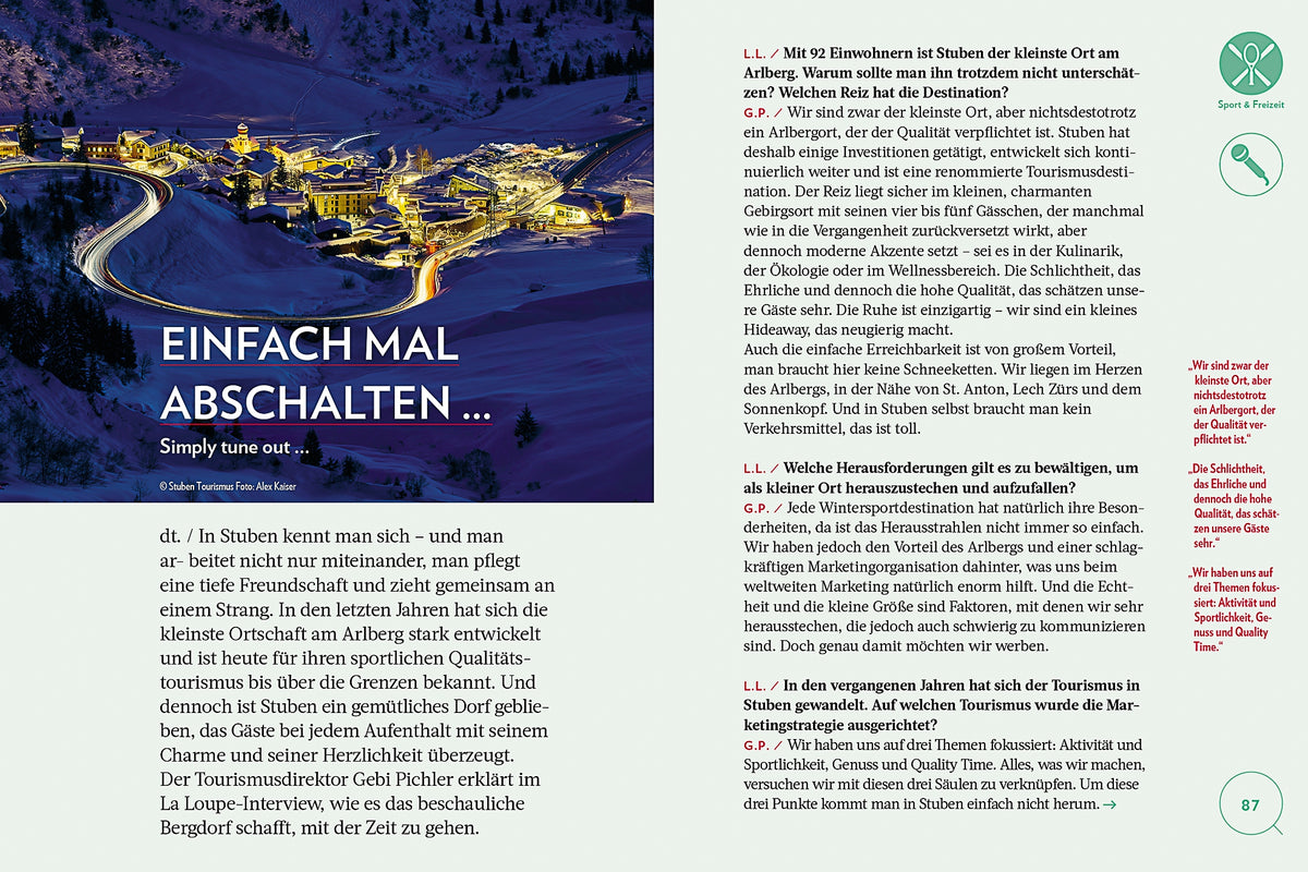 Bücher Magazin La Loupe St. Anton Innenseite | Bücher Magazin La Loupe St. Anton interior