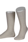 Lusana Herren Trachtensocken L5697 Graumeliert Vorderansicht | Lusana men's traditional socks L5697 grey melange front view