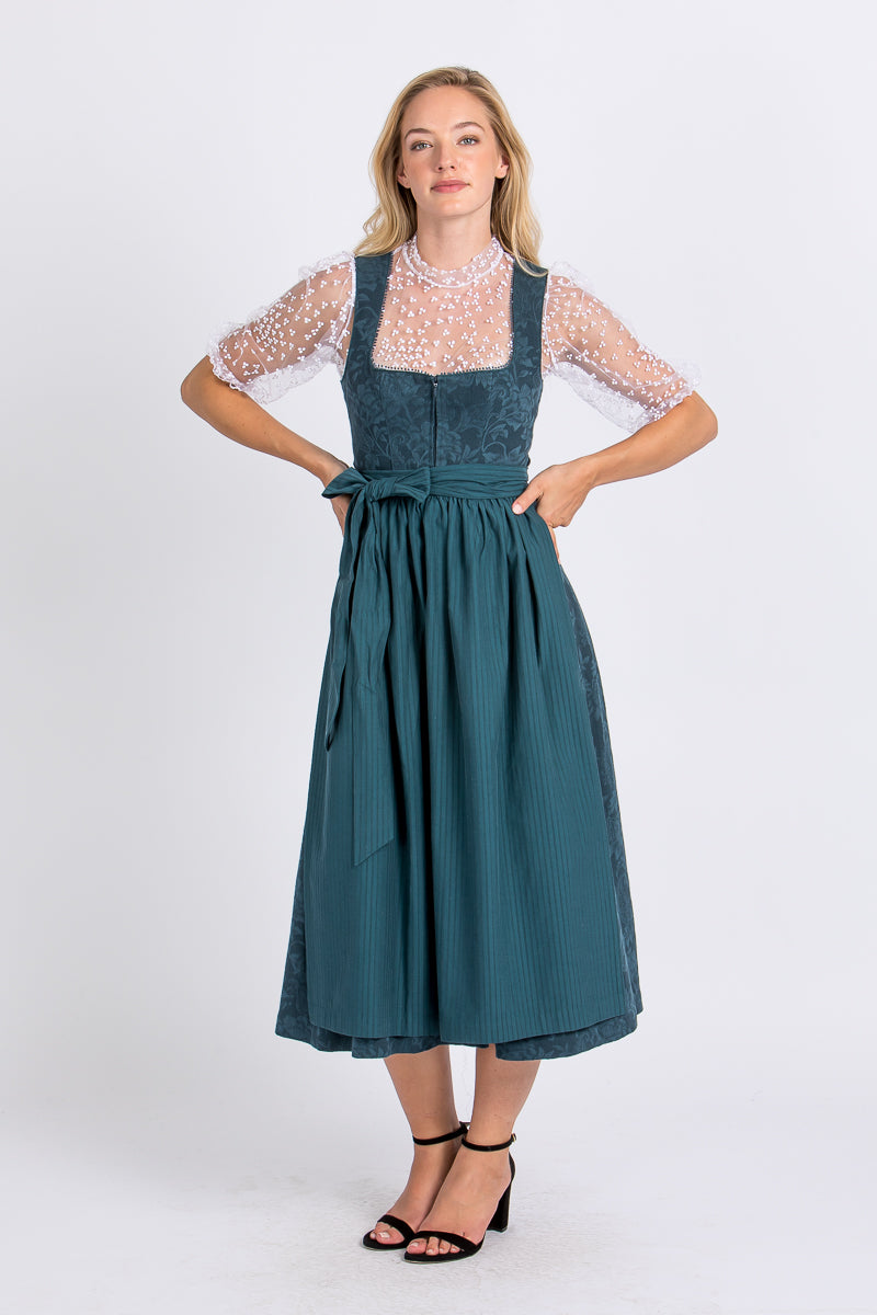 Madame Marie Dirndl Thalora blautanne Rückansicht | Madame Marie dirndl Thalora blue fir back view