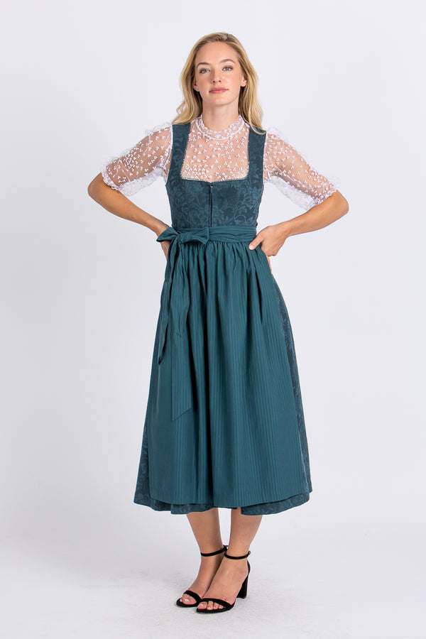 Madame Marie Dirndl Thalora blautanne Rückansicht | Madame Marie dirndl Thalora blue fir back view